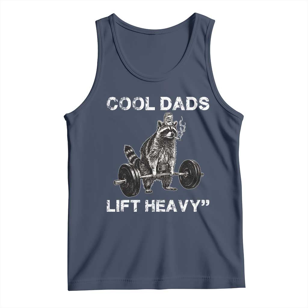 Cool Dads Lift Heavy Tank Top Gym Dad Raccoon TS14 Navy Print Your Wear