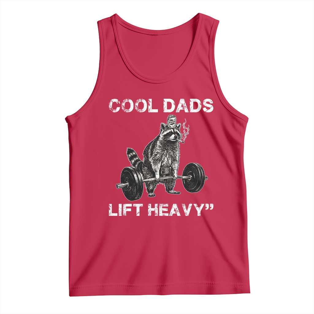 Cool Dads Lift Heavy Tank Top Gym Dad Raccoon TS14 Red Print Your Wear