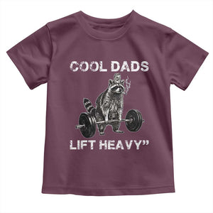 Cool Dads Lift Heavy Toddler T Shirt Gym Dad Raccoon TS14 Maroon Print Your Wear
