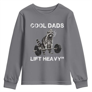 Cool Dads Lift Heavy Youth Sweatshirt Gym Dad Raccoon TS14 Charcoal Print Your Wear