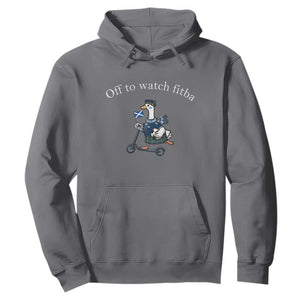 Off To Watch Fitba Hoodie Funny Scottish Goose Riding Scooter Football Fan