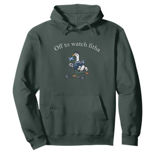 Off To Watch Fitba Hoodie Funny Scottish Goose Riding Scooter Football Fan