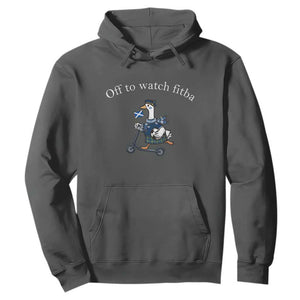 Off To Watch Fitba Hoodie Funny Scottish Goose Riding Scooter Football Fan
