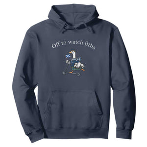 Off To Watch Fitba Hoodie Funny Scottish Goose Riding Scooter Football Fan