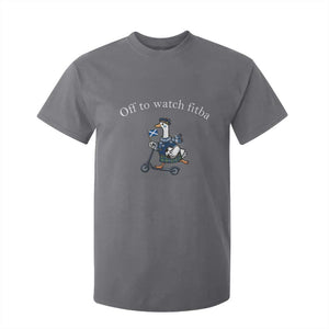 Off To Watch Fitba T Shirt For Kid Funny Scottish Goose Riding Scooter Football Fan