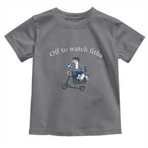 Off To Watch Fitba Toddler T Shirt Funny Scottish Goose Riding Scooter Football Fan