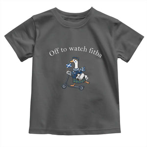 Off To Watch Fitba Toddler T Shirt Funny Scottish Goose Riding Scooter Football Fan