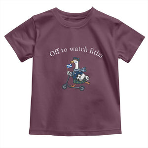 Off To Watch Fitba Toddler T Shirt Funny Scottish Goose Riding Scooter Football Fan
