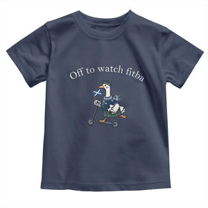 Off To Watch Fitba Toddler T Shirt Funny Scottish Goose Riding Scooter Football Fan