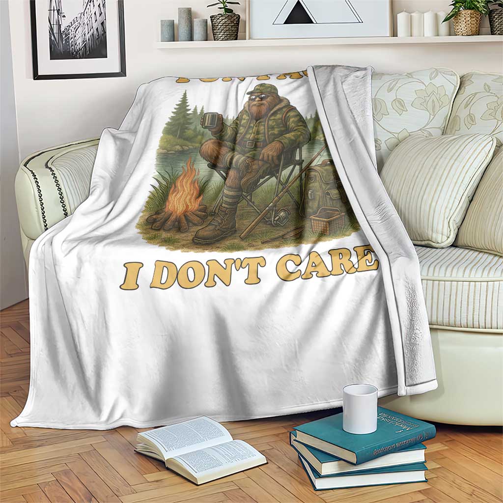 Funny Bigfoot Sarcastic Throw Blanket Fun Fact I Don Not Care Sasquatch Camping TS14 Print Your Wear