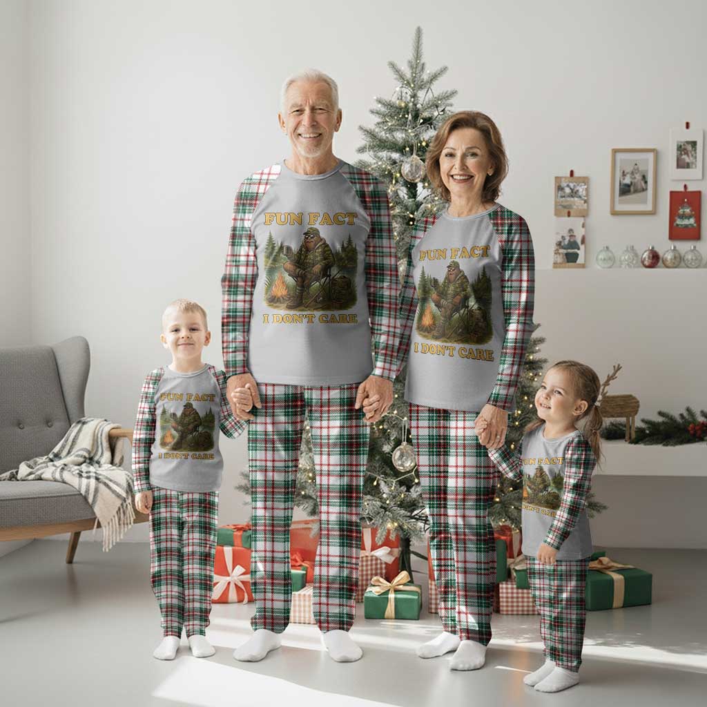 Funny Bigfoot Sarcastic Plaid Pajama Set Fun Fact I Don Not Care Sasquatch Camping TS14 Christmas Plaid Print Your Wear