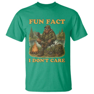 Funny Bigfoot Sarcastic T Shirt Fun Fact I Don Not Care Sasquatch Camping TS14 Irish Green Print Your Wear