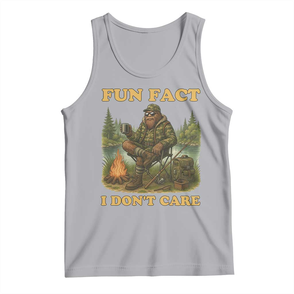 Funny Bigfoot Sarcastic Tank Top Fun Fact I Don Not Care Sasquatch Camping TS14 Athletic Heather Print Your Wear