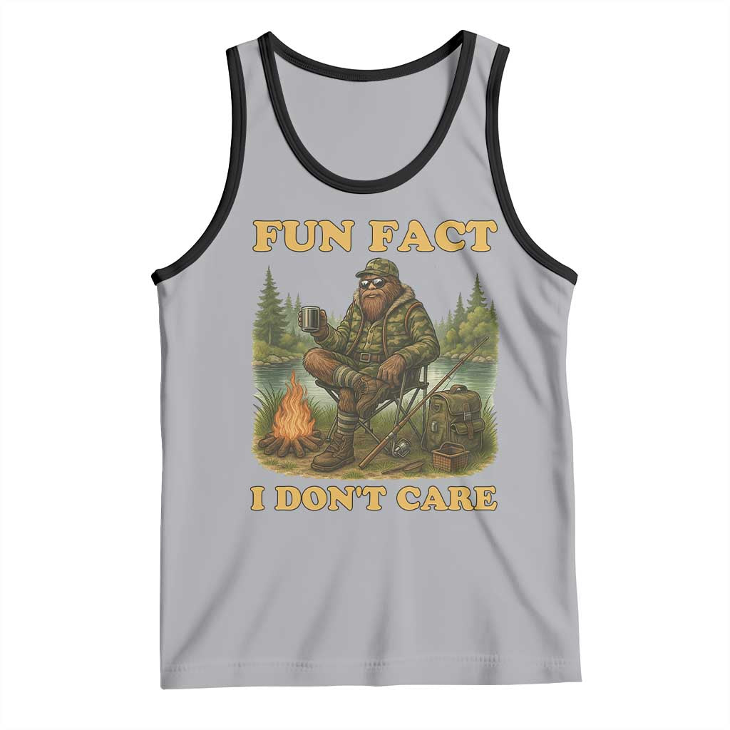 Funny Bigfoot Sarcastic Tank Top Fun Fact I Don Not Care Sasquatch Camping TS14 Athletic Heather Black Print Your Wear