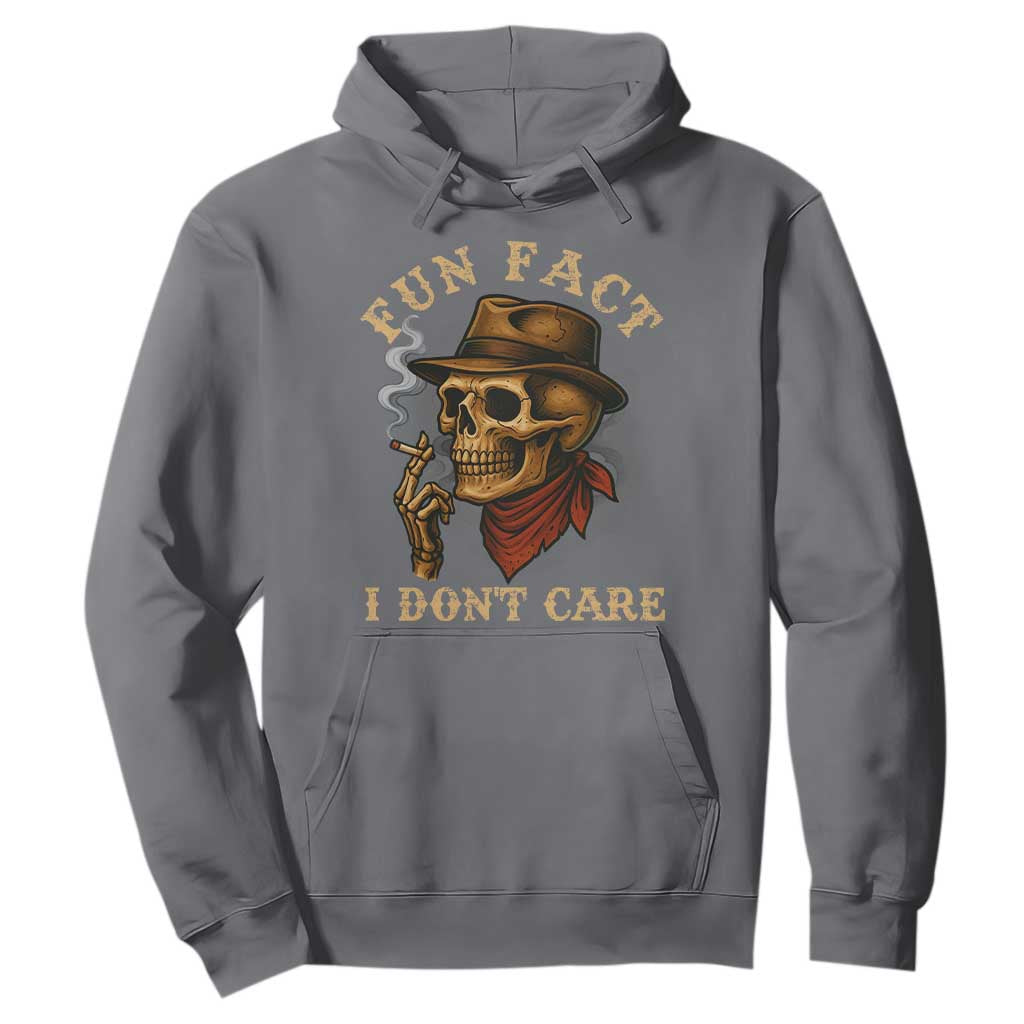 Funny Skull Sarcastic Hoodie Fun Fact I Don Not Care TS14 Charcoal Print Your Wear