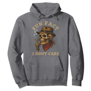Funny Skull Sarcastic Hoodie Fun Fact I Don Not Care TS14 Charcoal Print Your Wear