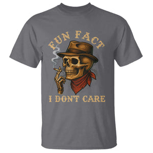 Funny Skull Sarcastic T Shirt Fun Fact I Don Not Care TS14 Charcoal Print Your Wear