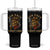 Funny Skull Sarcastic Tumbler With Handle Fun Fact I Don Not Care TS14 One Size: 40 oz Black Print Your Wear