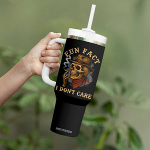 Funny Skull Sarcastic Tumbler With Handle Fun Fact I Don Not Care TS14 Print Your Wear