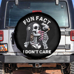 Funny Skeleton Smoking Spare Tire Cover Fun Fact I Don Not Care Sarcastic Women Skull TS14 No hole Black Print Your Wear