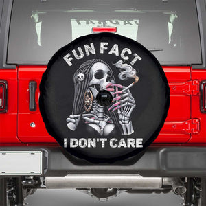 Funny Skeleton Smoking Spare Tire Cover Fun Fact I Don Not Care Sarcastic Women Skull TS14 Black Print Your Wear