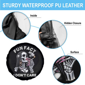 Funny Skeleton Smoking Spare Tire Cover Fun Fact I Don Not Care Sarcastic Women Skull TS14 Print Your Wear