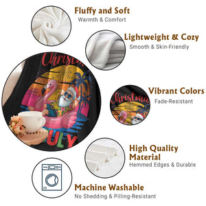 Funny Hawaiian Christmas Throw Blanket Santa Beach Tropical Xmas TS14 Print Your Wear