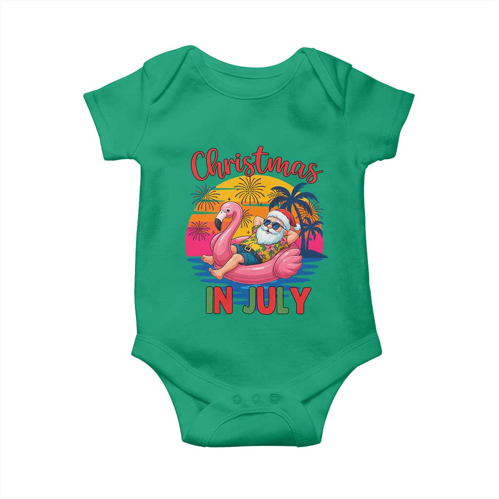 Funny Hawaiian Christmas Baby Onesie Santa Beach Tropical Xmas TS14 Irish Green Print Your Wear