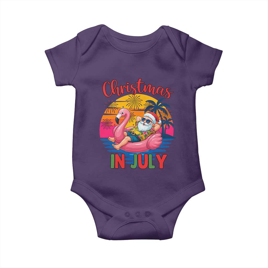Funny Hawaiian Christmas Baby Onesie Santa Beach Tropical Xmas TS14 Purple Print Your Wear