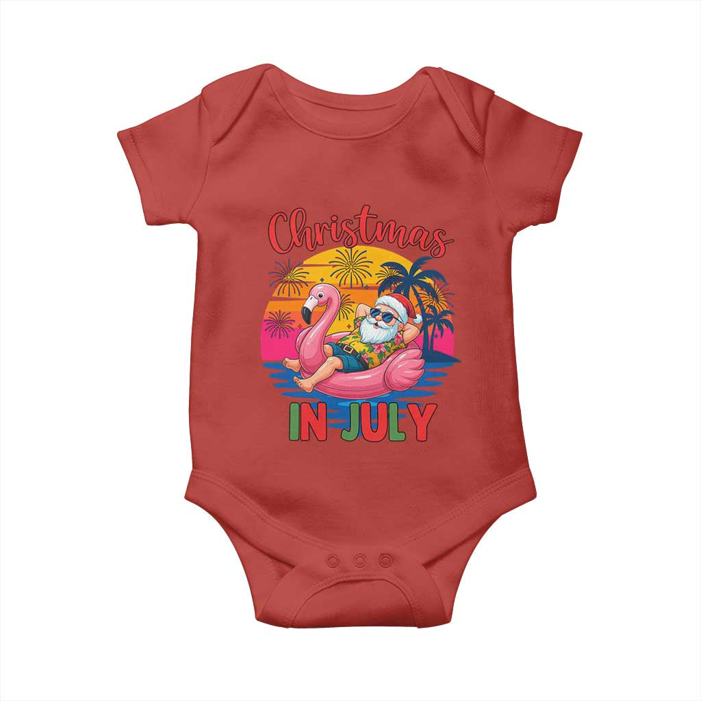 Funny Hawaiian Christmas Baby Onesie Santa Beach Tropical Xmas TS14 Red Print Your Wear