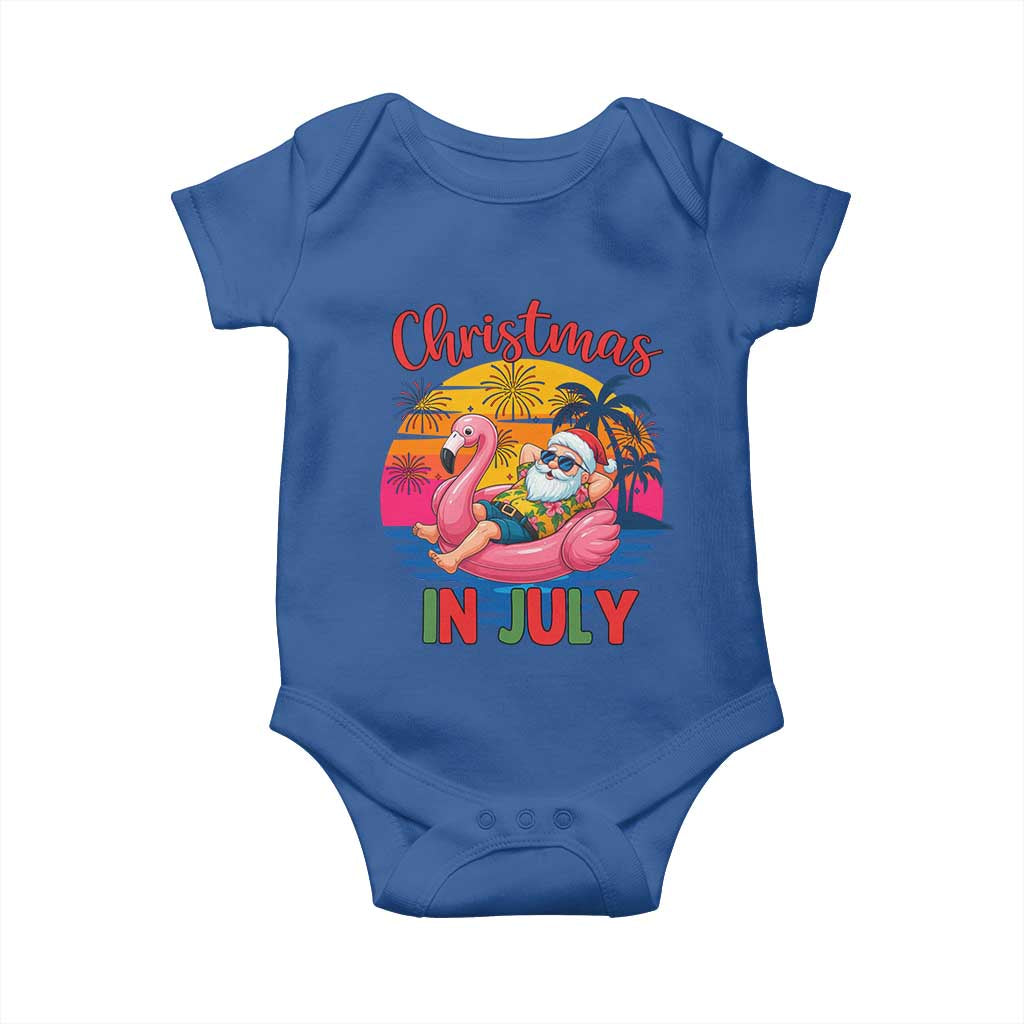 Funny Hawaiian Christmas Baby Onesie Santa Beach Tropical Xmas TS14 Royal Blue Print Your Wear