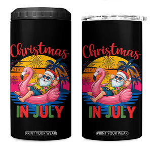 Funny Hawaiian Christmas 4 in 1 Can Cooler Tumbler Santa Beach Tropical Xmas TS14 One Size: 16 oz Black Print Your Wear
