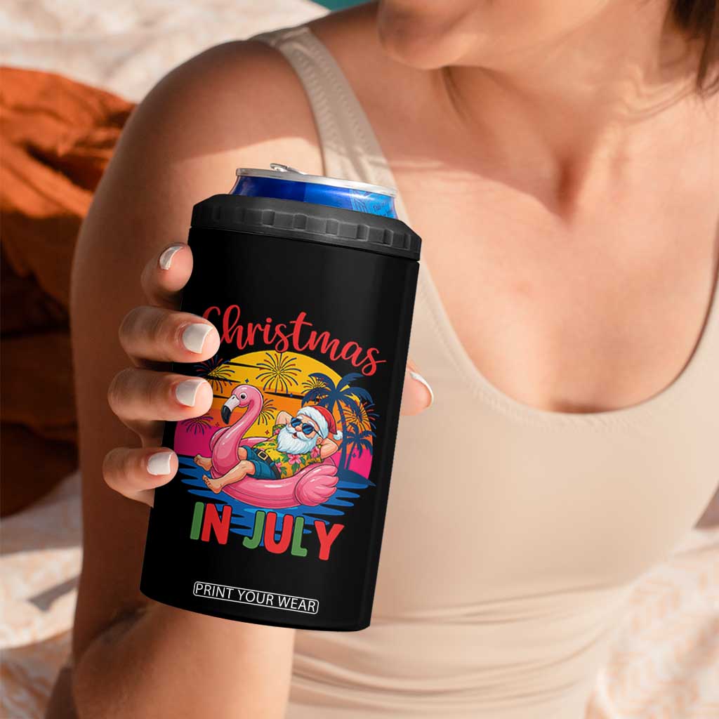Funny Hawaiian Christmas 4 in 1 Can Cooler Tumbler Santa Beach Tropical Xmas TS14 Print Your Wear