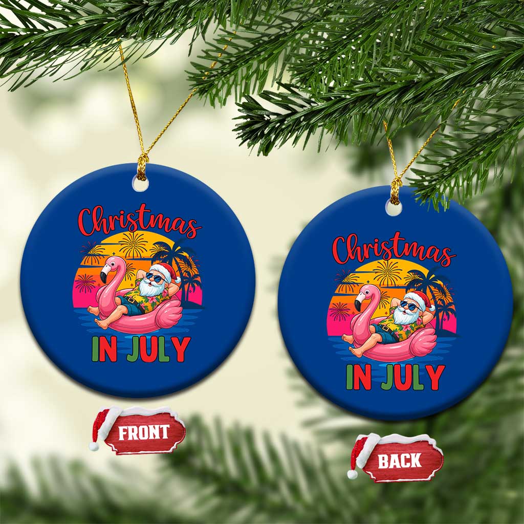 Funny Hawaiian Xmas Ceramic Ornament Santa Beach Tropical Xmas TS14 1pc Blue Print Your Wear