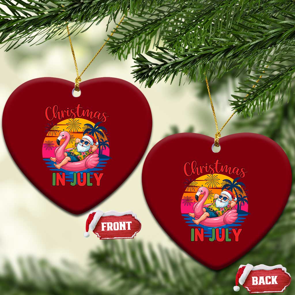 Funny Hawaiian Xmas Ceramic Ornament Santa Beach Tropical Xmas TS14 Print Your Wear