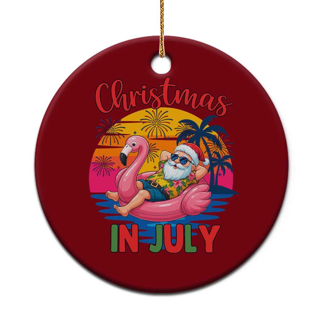 Funny Hawaiian Xmas Ceramic Ornament Santa Beach Tropical Xmas TS14 1pc Red Print Your Wear