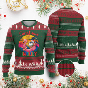 Funny Hawaiian Xmas Ugly Christmas Sweater Santa Beach Tropical Xmas TS14 Red Green Print Your Wear