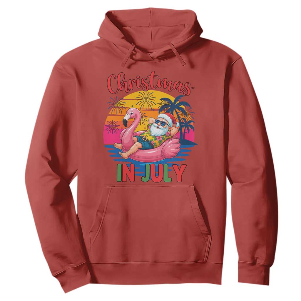 Funny Hawaiian Christmas Hoodie Santa Beach Tropical Xmas TS14 Red Print Your Wear