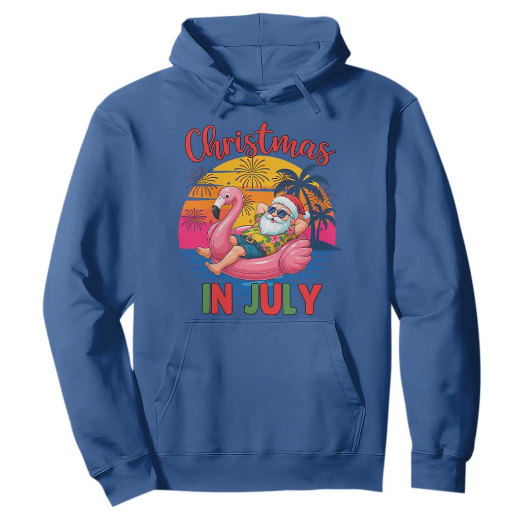 Funny Hawaiian Christmas Hoodie Santa Beach Tropical Xmas TS14 Royal Blue Print Your Wear