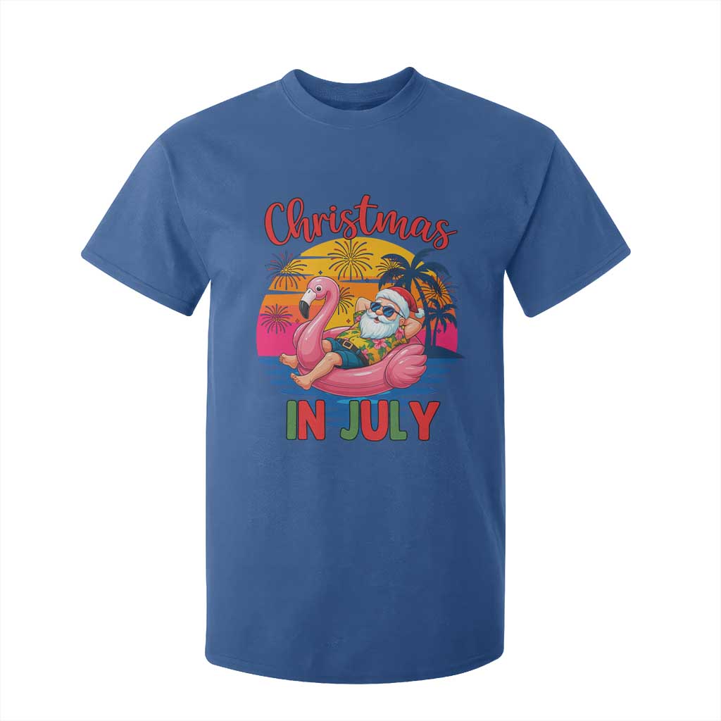 Funny Hawaiian Christmas T Shirt For Kid Santa Beach Tropical Xmas TS14 Royal Blue Print Your Wear