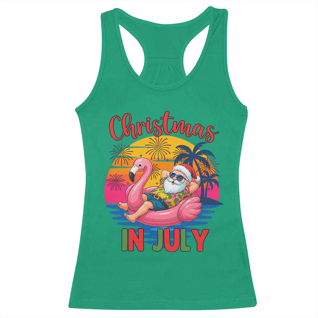 Funny Hawaiian Christmas Racerback Tank Top Santa Beach Tropical Xmas TS14 Irish Green Print Your Wear