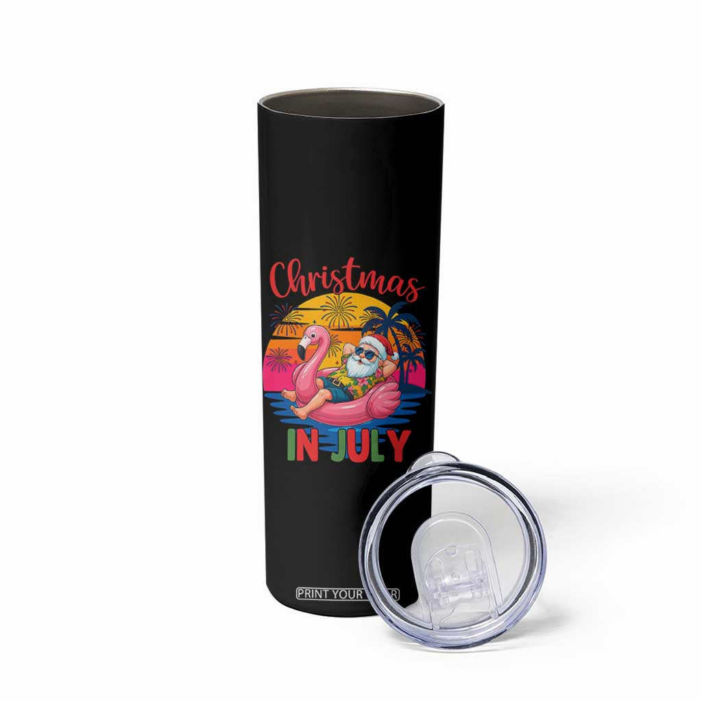 Funny Hawaiian Christmas Skinny Tumbler Santa Beach Tropical Xmas TS14 Print Your Wear