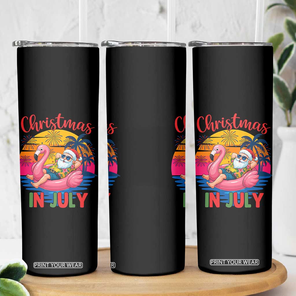 Funny Hawaiian Christmas Skinny Tumbler Santa Beach Tropical Xmas TS14 Print Your Wear