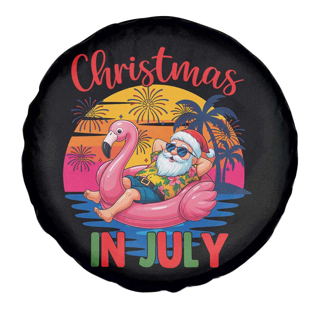 Funny Hawaiian Christmas Spare Tire Cover Santa Beach Tropical Xmas TS14 Print Your Wear