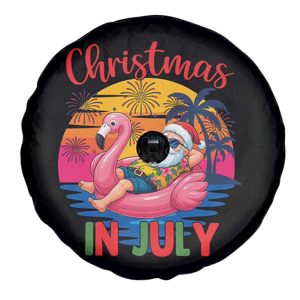 Funny Hawaiian Christmas Spare Tire Cover Santa Beach Tropical Xmas TS14 Print Your Wear