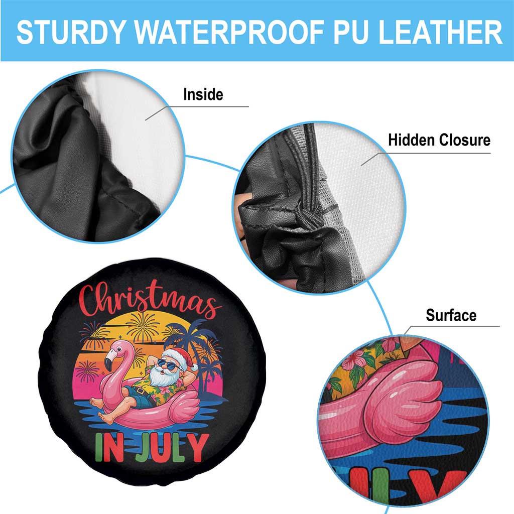 Funny Hawaiian Christmas Spare Tire Cover Santa Beach Tropical Xmas TS14 Print Your Wear