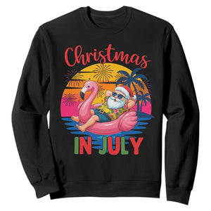 Funny Hawaiian Christmas Sweatshirt Santa Beach Tropical Xmas TS14 Black Print Your Wear