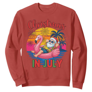 Funny Hawaiian Christmas Sweatshirt Santa Beach Tropical Xmas TS14 Red Print Your Wear