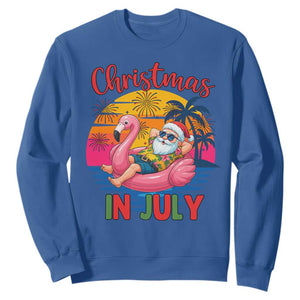 Funny Hawaiian Christmas Sweatshirt Santa Beach Tropical Xmas TS14 Royal Blue Print Your Wear