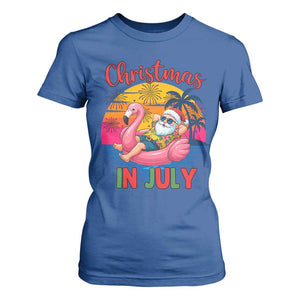 Funny Hawaiian Christmas T Shirt For Women Santa Beach Tropical Xmas TS14 Royal Blue Print Your Wear